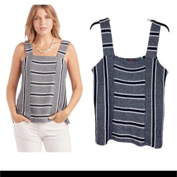 Vince Camuto Sleeveless Striped Sweater NWOT - Picture 3 of 12